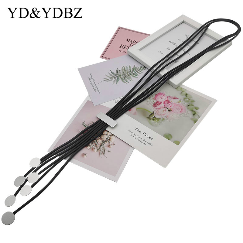 

Tassel Aluminum Geometric necklace Jewelry for Women Goth Punk Style Cool Girls Rubber Necklaces Long Choker Handcrafted Diy Art