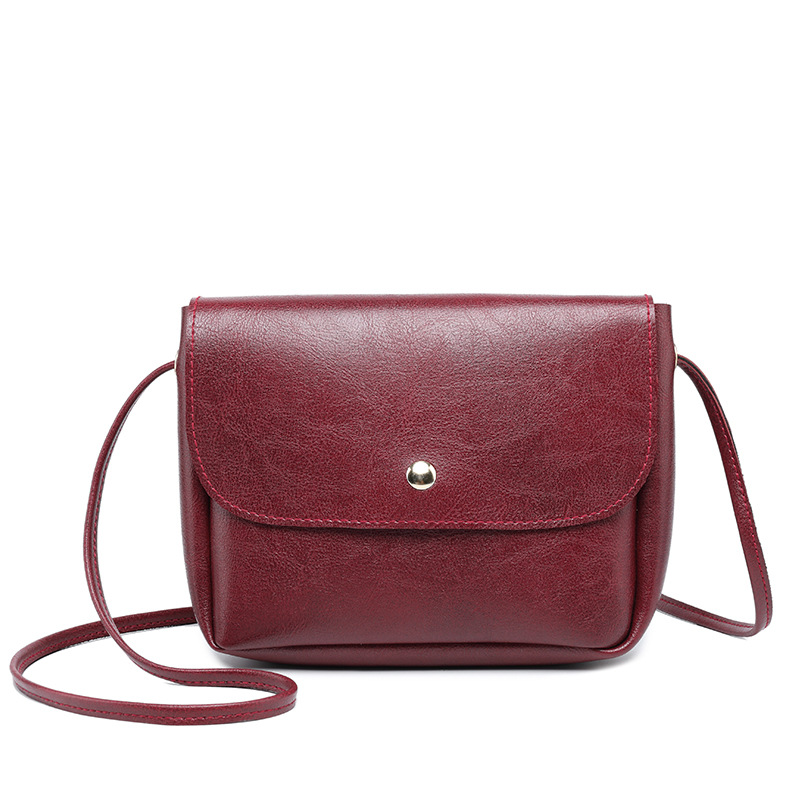 

Retro style Small square bag Mobile Pack Summer New pattern Solid Casual Packet female Single shoulder oblique Bag Zipper & Hasp, Red