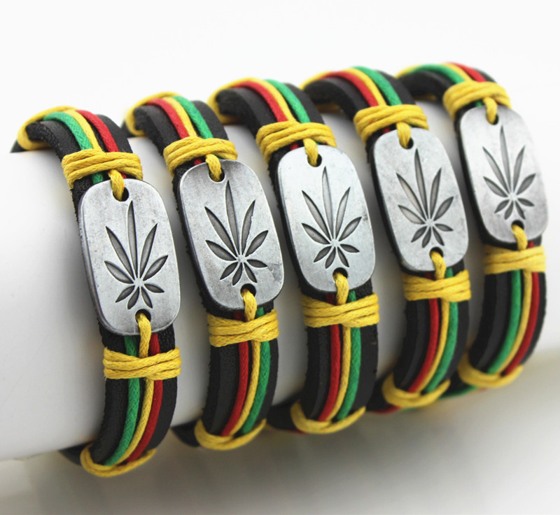 

Free shipping multi-color Rasta Wrap bracelet rasta wristband Bangle