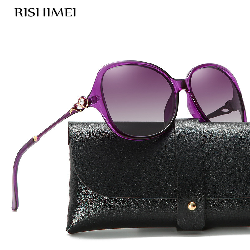 

Sunglasses Luxury Diamond Large Frame Polarizing For Ladies Personality Street Flaps Uv - Resistant