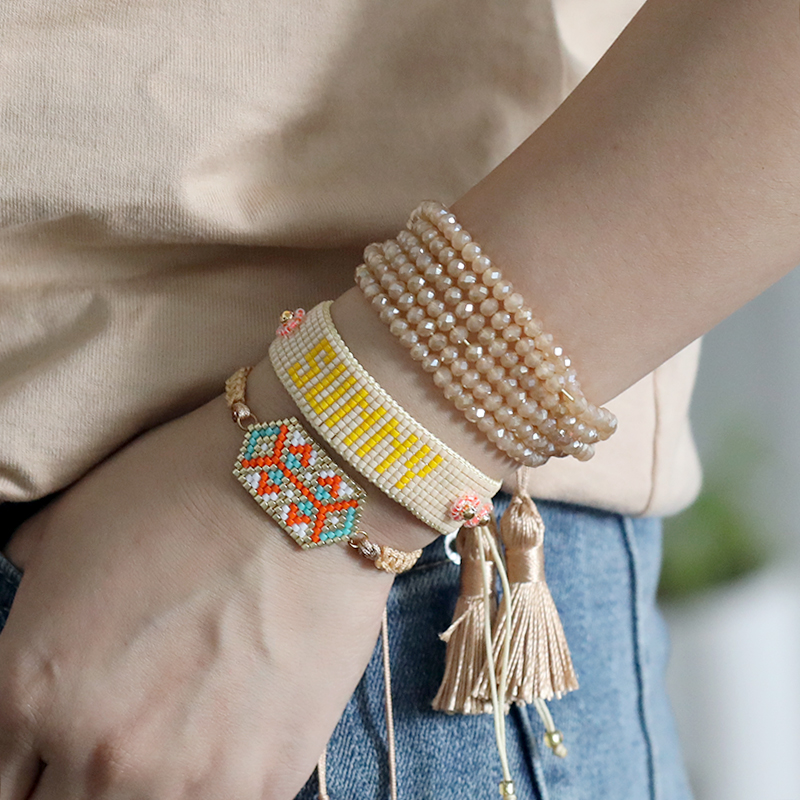 

Retro MIYUKI Beaded Bracelet For Women Pulseras Mujer Moda 2020 Jewelry Flower Handmade Bracelets with Tassel