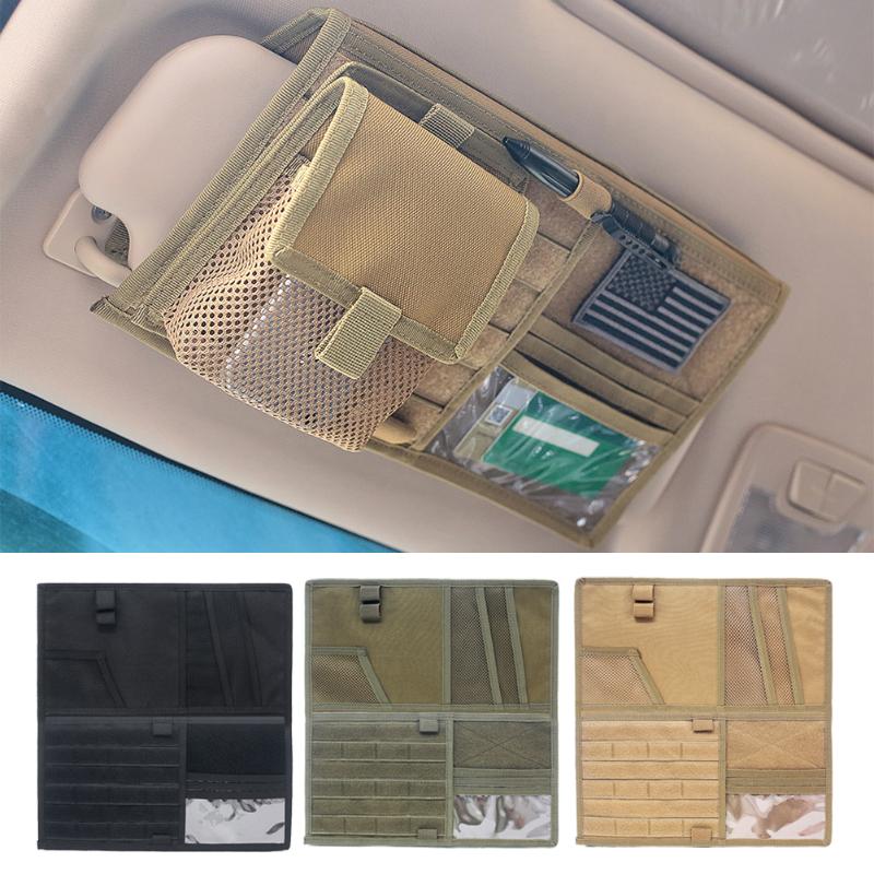 

Visor Organizer Bag Vehicle Molle Car Sun Visor Panel Tool CD Storage Pouch Holder Auto Interior Styling Accessory