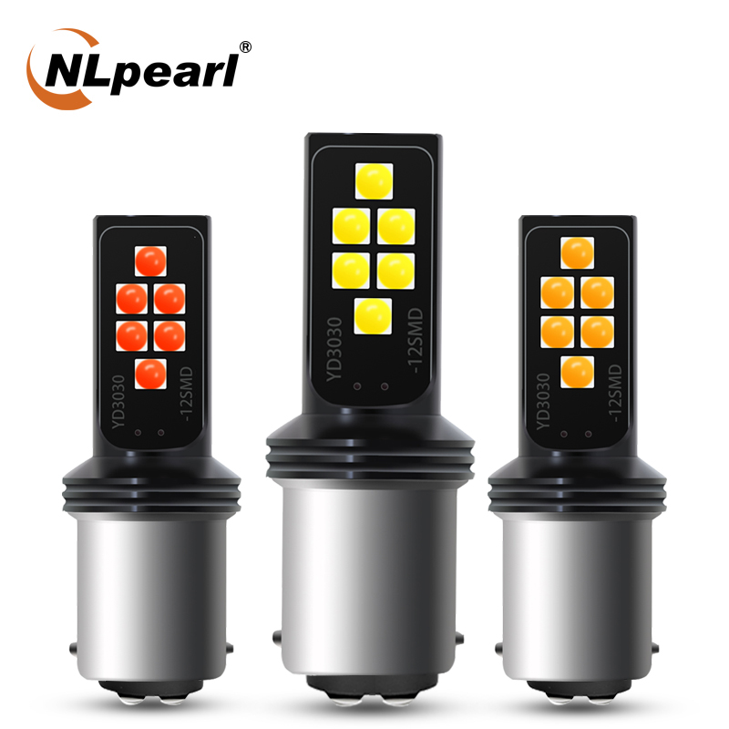 

NLpearl 2x Signal Lamp 1157 LED BAY15D P21/5W Lamp 12SMD 3030 1156 P21W BA15S LED BAU15S PY21W Car Turn Signals Brake Light 12V, As pic