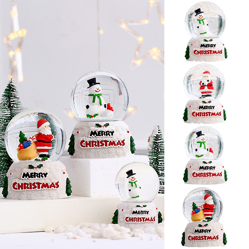 

Christmas Glowing Crystal Glass Ball Christmas Children Gift With 90ml Water Accessories Xmas Gifts For Decoration
