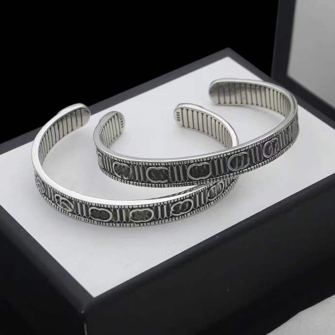 

New Luxury Bangles Designer Bracelet Open Fashion Personality Bracelets High Quality Silver Plated Jewelry Supply