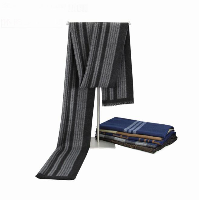 

Men's Scarves Winter Warm Neck Cover Europe United States Fashion Casual Striped Scarves Business Mens Cotton Scarf Wholesale