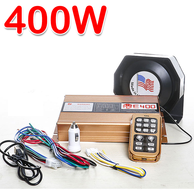 

New Car Horns Wireless Car Siren 400W,12V Megaphone Electronic Speaker For Emergency Truck klaxon Siren Horn