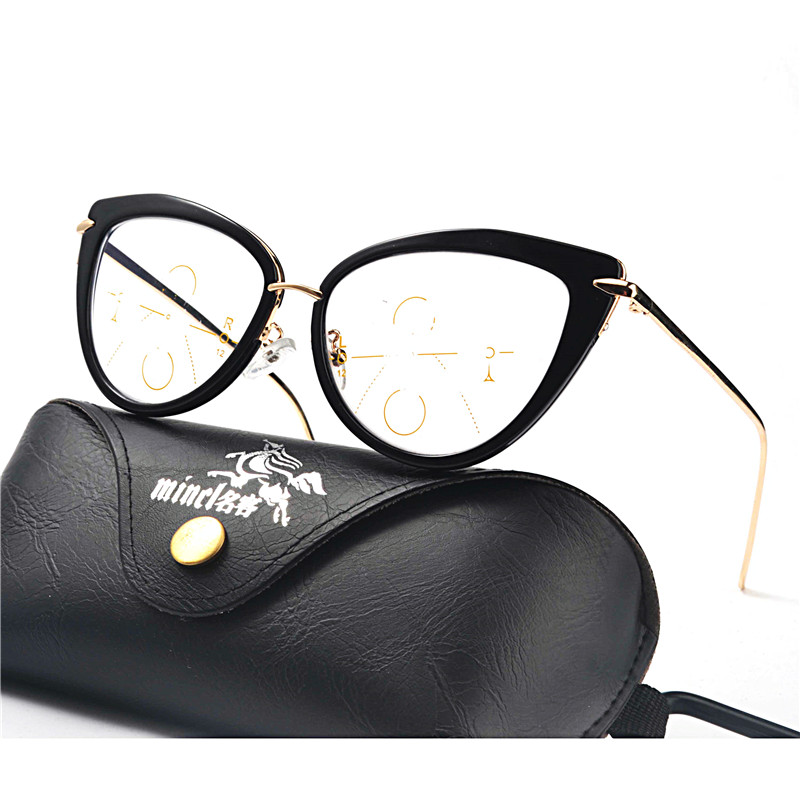 

Mincl/Anti-UV-reflective Progressive Multifocal Glasses Transition Sun Photochromic Reading Glasses Women See Near Far Diopt NX