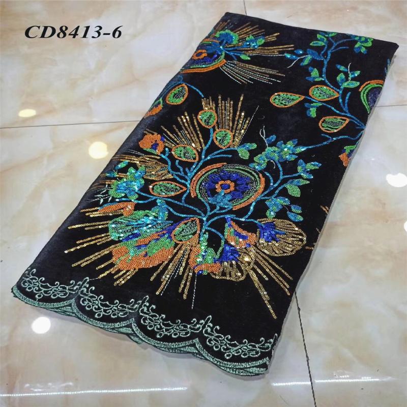 

African style flannelette embroidery sparkles beautiful dress fabric dance skirt