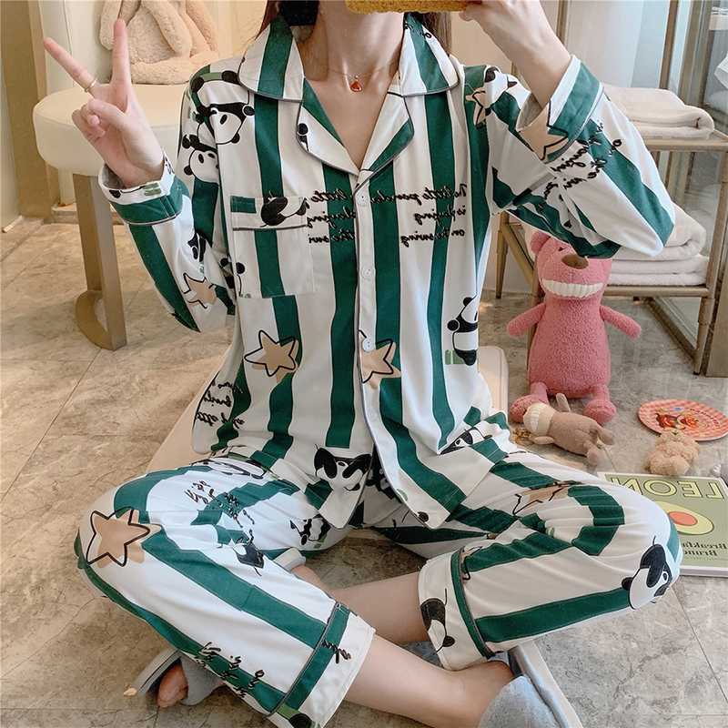 

2020 UBeauty New Polyster Pajamas Nightwear Women Set Soft and Comfortable Cartoon Color Leisure Long Sleeve Sleepwear, Dt2305
