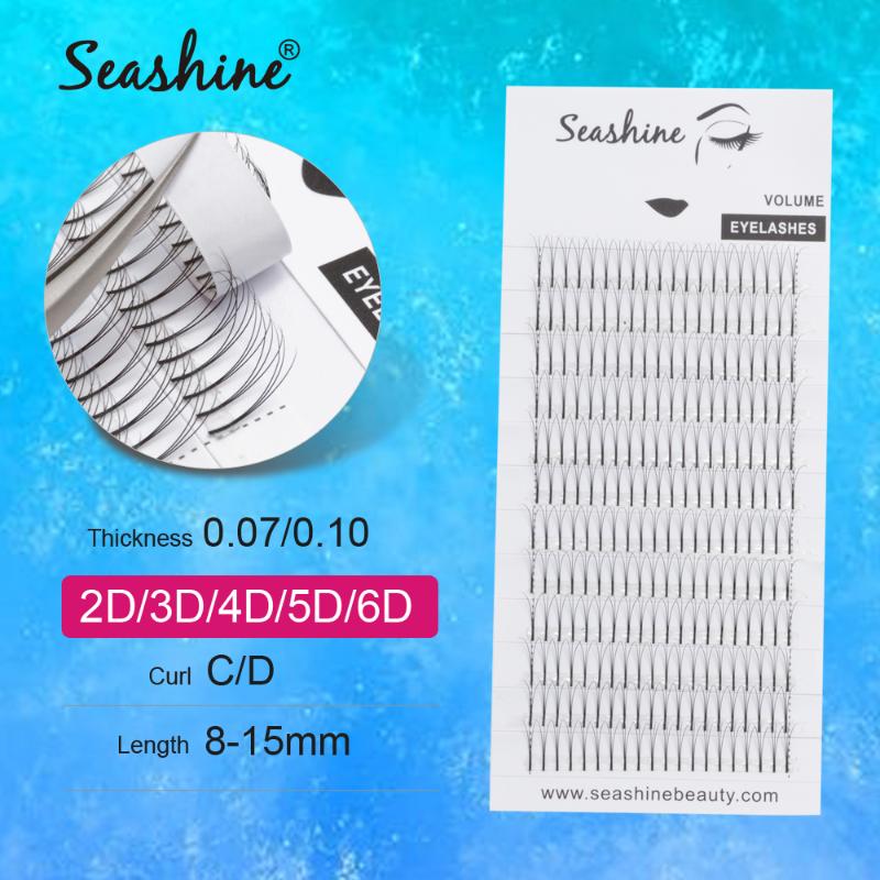 

Seashine Premade Fans 2D/3D/4D/5D/6D Hand-Made Lashes Faux Mink Russian Lashes Volume Fans Eyelashes Extension