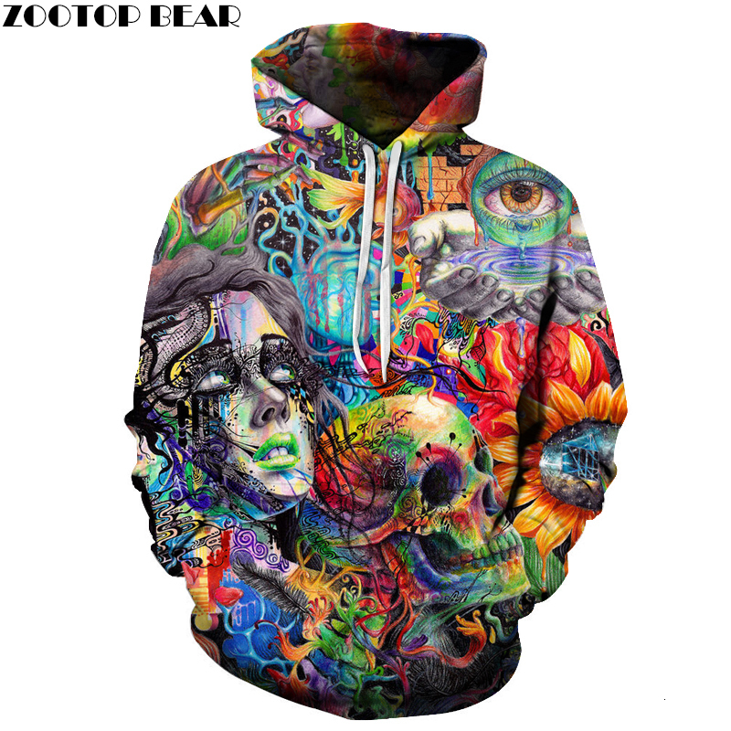 

Paint Skull 3D Printed Hoodies Sweatshirts Itself Men Women Hooded Pullover Brand Quality Tracksuits Coats Fashion Outwear New, Lms117