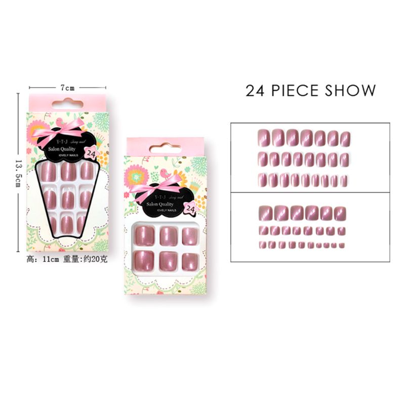 

24pcs Set Fashion Short Finger Toe Nail Tips False Nails Full Cover Art for Women Girl