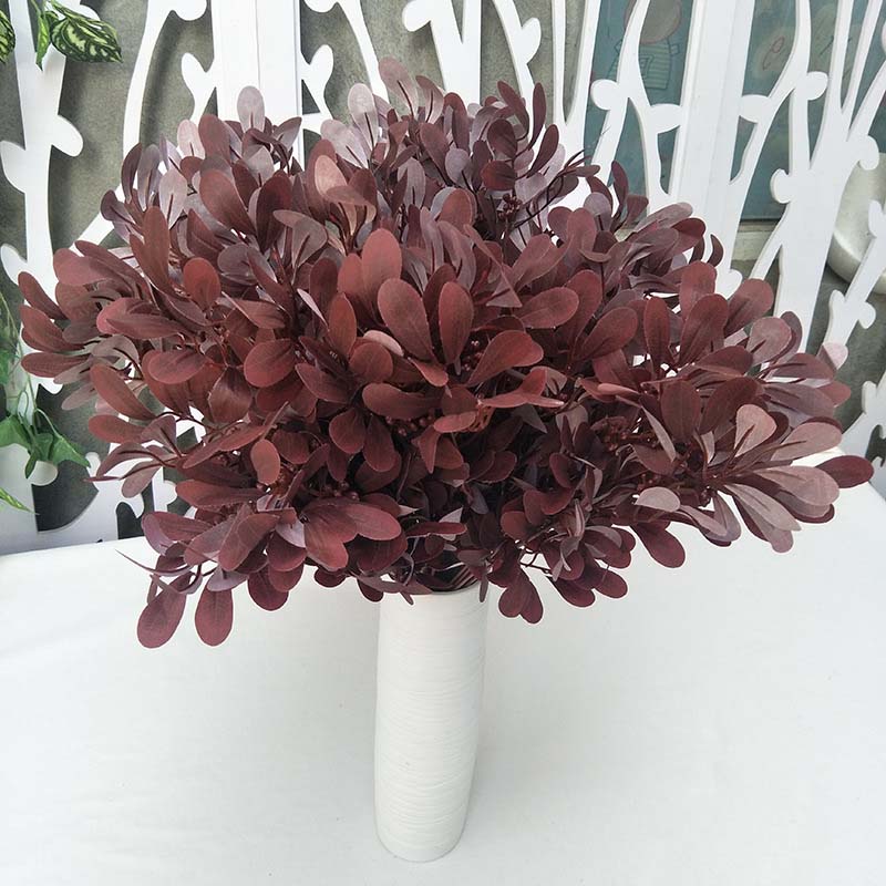 

Green Artificial Leaves Branches Colorful Silk Eucalyptus Leaf Plants Fake Peanut Leaves For Wedding Home Shop Garden Decor 54cm