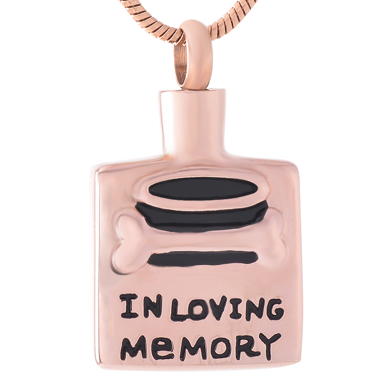 

IJD9354 cStainless Steel Tag Cremation Memorial Pendant for Ashes Urn Wearable Keepsake Necklace for Dog Cat Jewelry