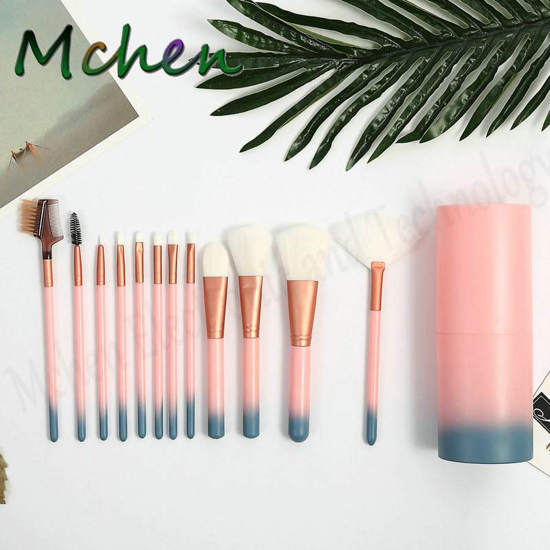 

12pcs makeup brush Set holder bottle cup soft Hair make up Beauty Tool Contour Blending Buffering Brush pincel maquiagem kits