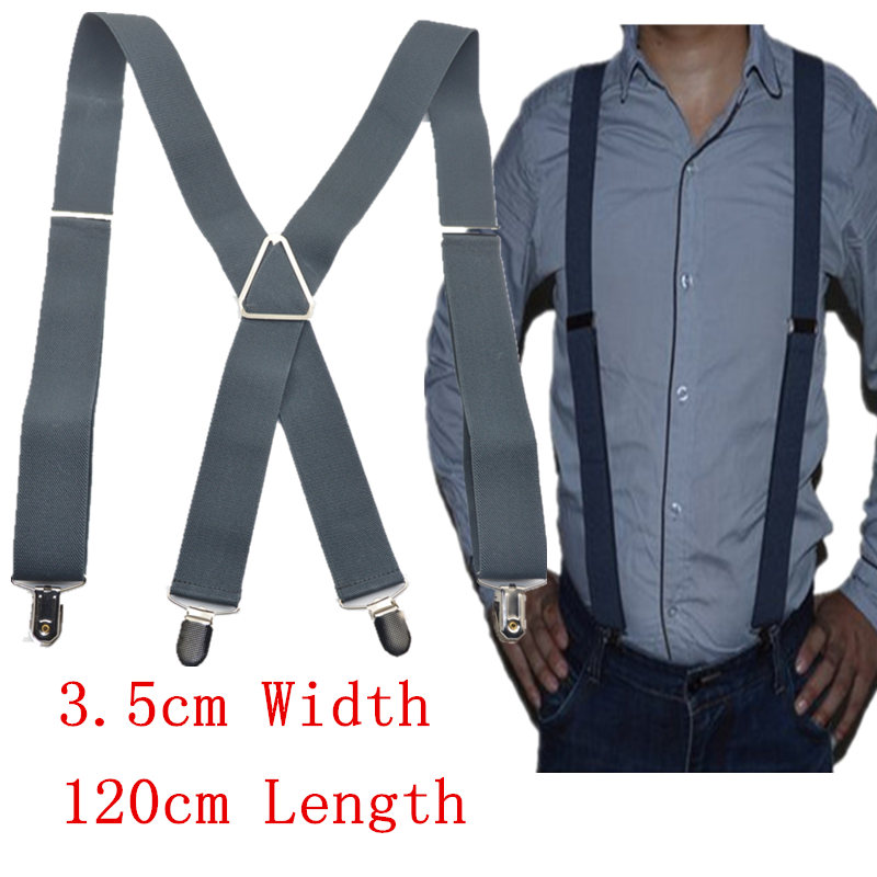 

Free shipping Men large size xl Clip-on Braces Elastic 3.5cm Wide black Suspenders/gallus 3.5*120cm Wholesale & Retail