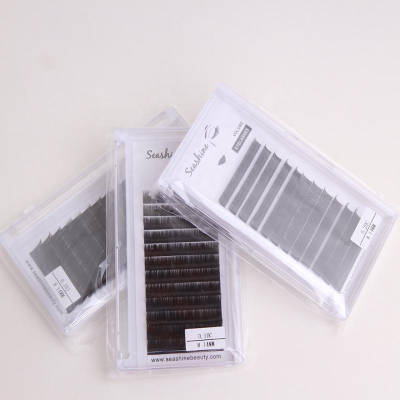 

Seashine 1 Tray 8-15mm Mix Volume Eyelash Extension L Curl Individual Lashes Extentions 100% Handmade Mink Eyelashes Extension