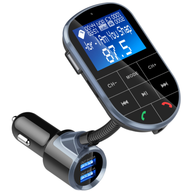 

by DHL or Fedex 10pcs BC37 FM Transmitter Modulator Wireless Bluetooth Handsfree Big LCD Screen Display Dual USB 2.4A 2.1A