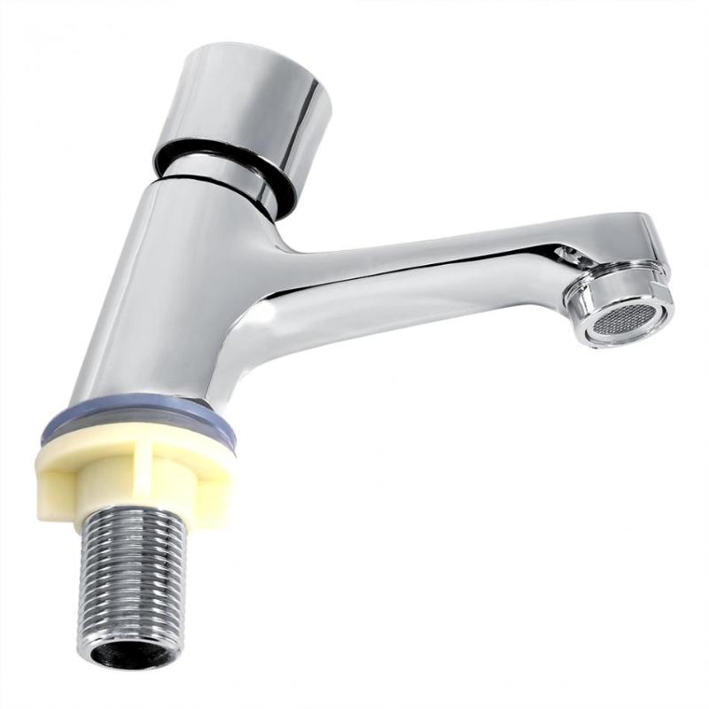 

1 Pcs Delay Faucet Public Ktchen Bathroom Chrome Plated Self Closing Water Saving Time Delay Basin Sink Tap Faucet
