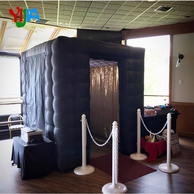 

2.25M Two Entrance Nice Cabin With Multi Color Changing LED lights Inner Air blower Inflatable Photo Booth for Wedding Party