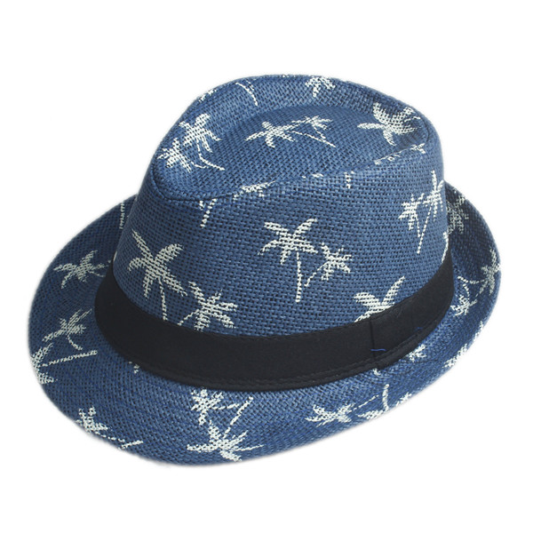 

Unisex Men Women Straw fedora hat Cappelli Jazz Felt Summer Flower Panama Hat elegant gorras hombre Sun Cap, Blue