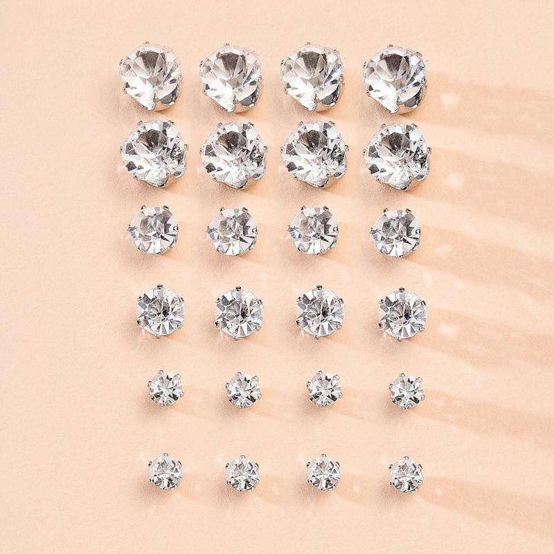 

HYSECMAO 12 Pair/Pack Oversize Crystal Stud Earrings Set For Woman 2020 Brincos Fashion Shiny Wedding Earring Statement Jewelry