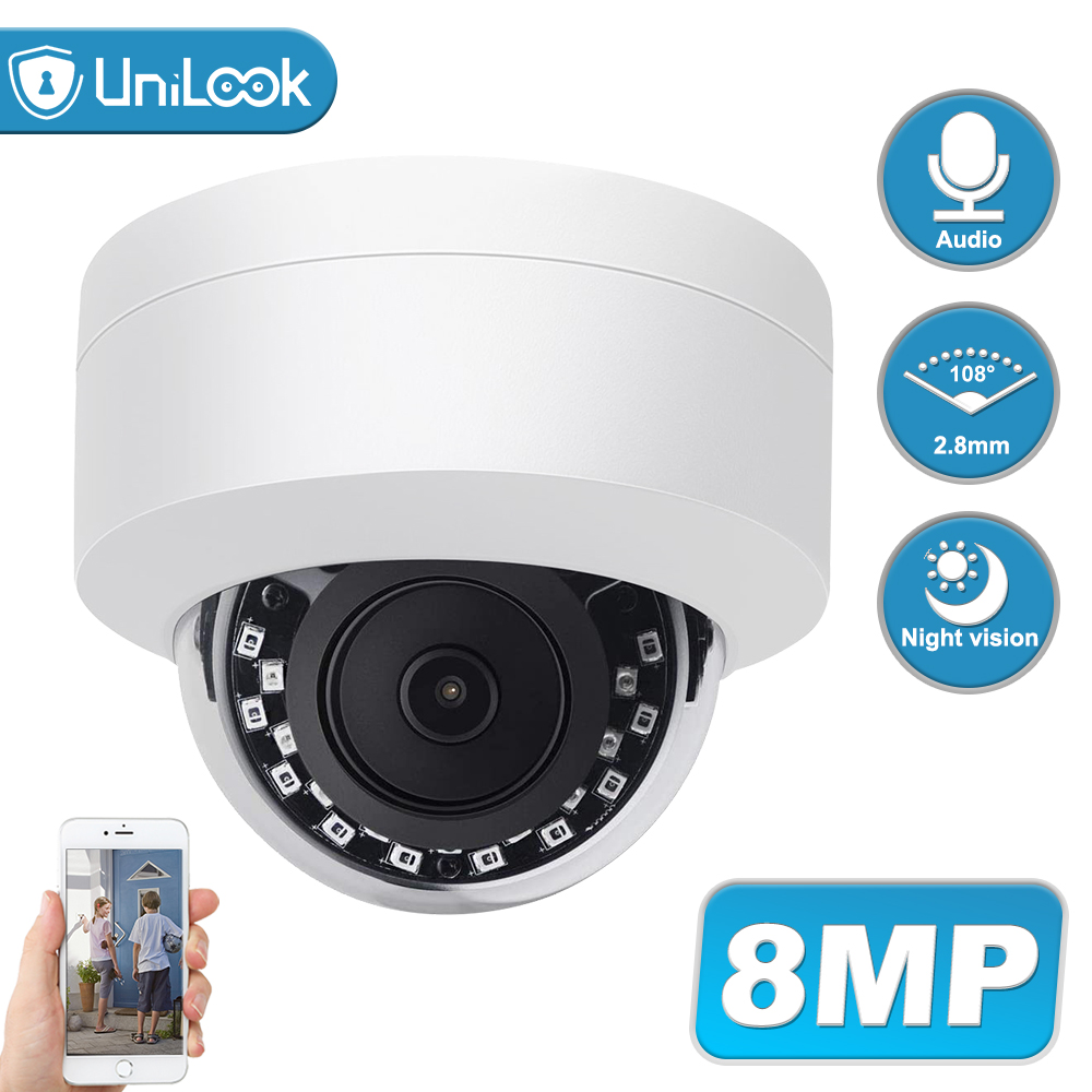 

4K 8MP Dome POE IP Camera Built in Microphone Hikvision Compatible CCTV Security Camera Night vision IP66 ONVIF H.265