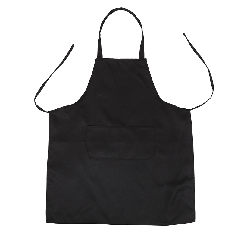

Aprons Unisex 2 Pocket Black Kitchen Apron Bib,  In Medium