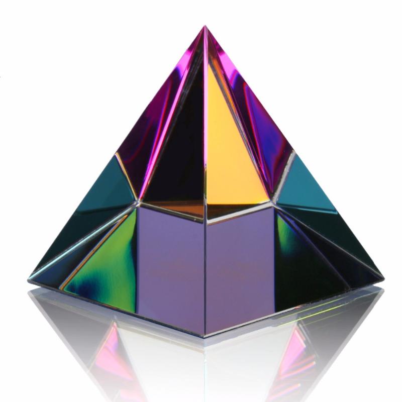 

2.4'' Egypt Egyptian Shape Crystal Pyramid Ornament Energy Healing Feng Shui Reiki Chakra Healing Amulet Home Decor(Multi Color)