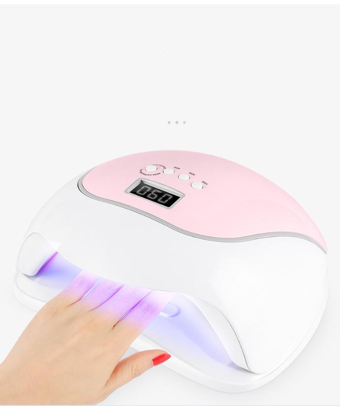 

UV LED Nail Lamp For Manicure 120W Nail Dryer LCD Display 36 Hybrid LEDs For All Gels Motion Sensing UV Lamp Manicure Tool, Pink