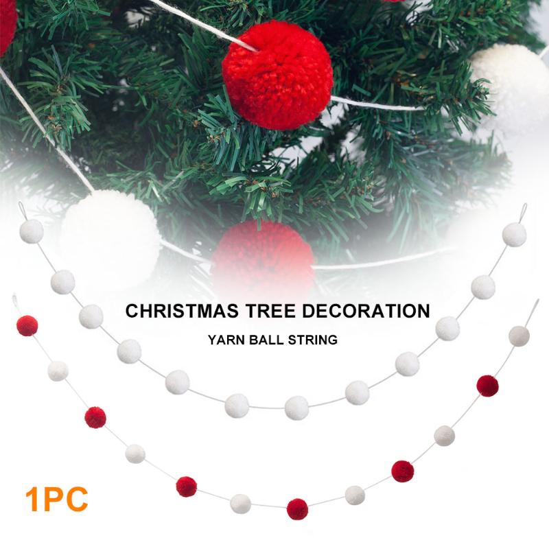 

Home Garland Holiday Ornament Woolen Yarn Wall Decor Birthday Wedding Party Christmas Tree Ball Craft Festival Hanging String
