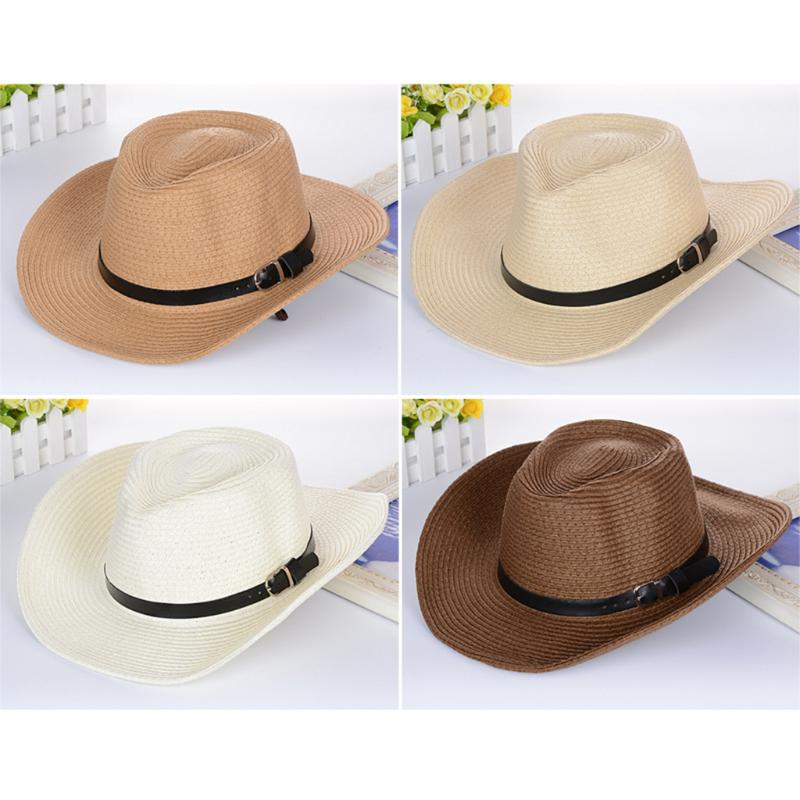 

Cuban Straw Sun Hat UV Protection Travel Floppy Panama Fedora Travel Outdoor Cap, White