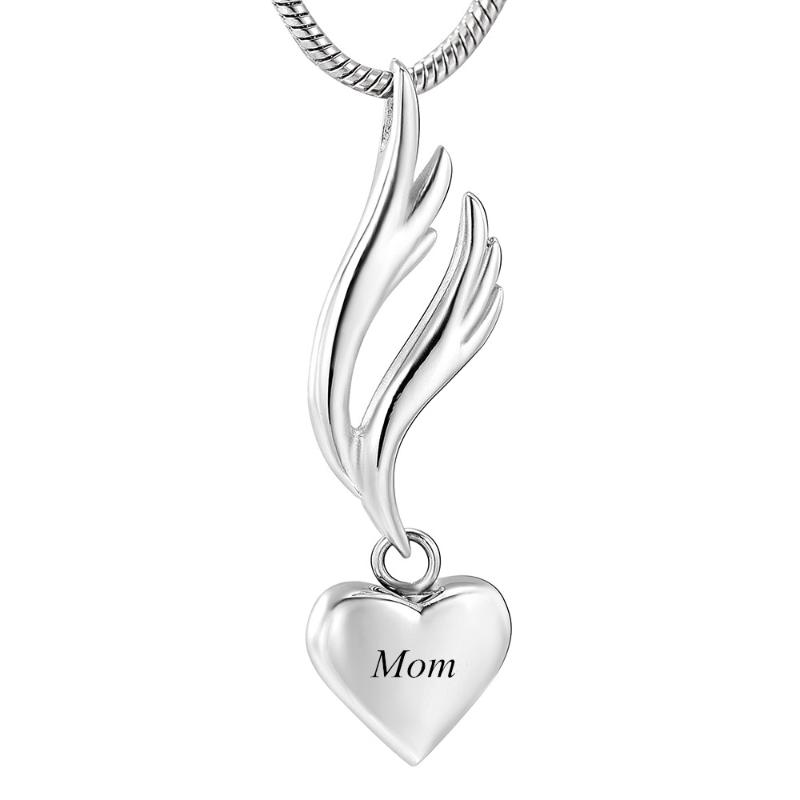 

IJD9950 Lashtite Pendant by Wing Cremation Custom Engraved Necklace Casket Commemorative Necklace Jewelry