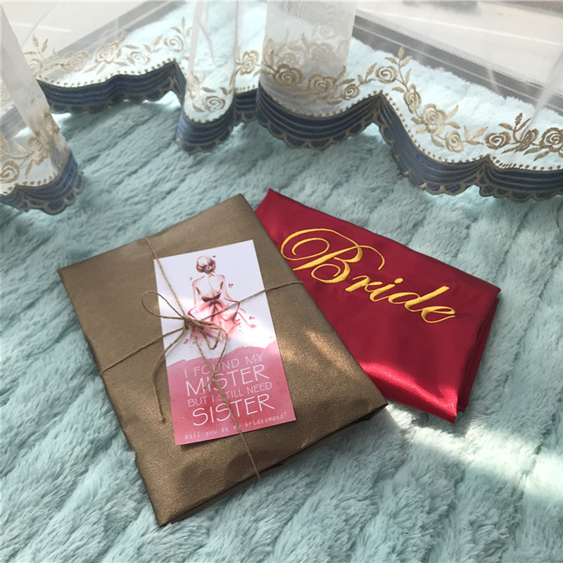 

7pcs lot discount personalized Wedding proposal Hen bachelorette party Team Bride Tribe Bridesmaid gift photo props satin robes