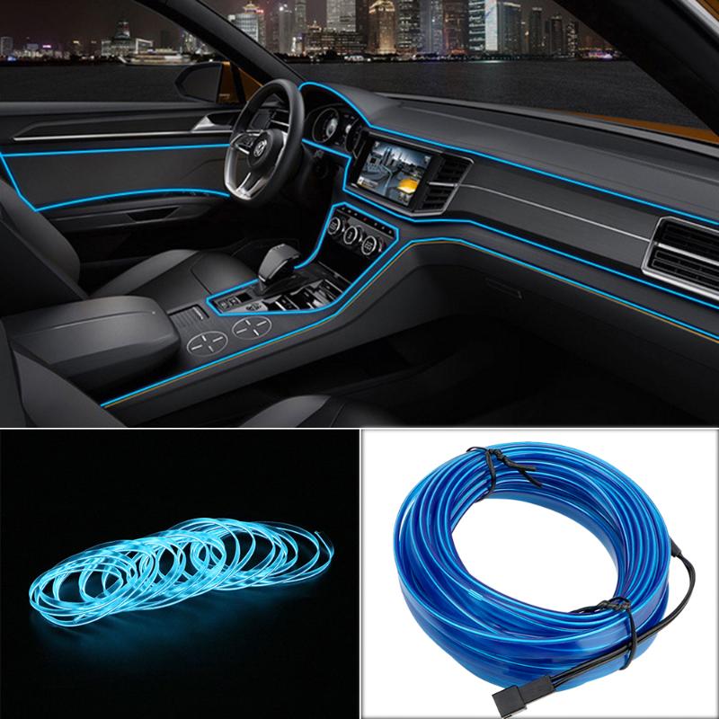 

1m/2m/3m/5m Car LED Strips Auto Decoration Atmosphere Lamp 12V Flexible Neon EL Wire Rope Indoor Interior LED Car Light