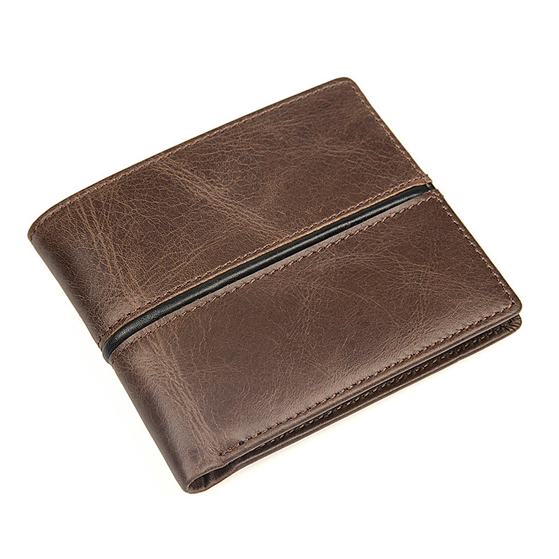 

Code 153 Genuine Leather Men Wallets Mens Wallet Short Man Purse With Card Holders Free Shipping, Red;black