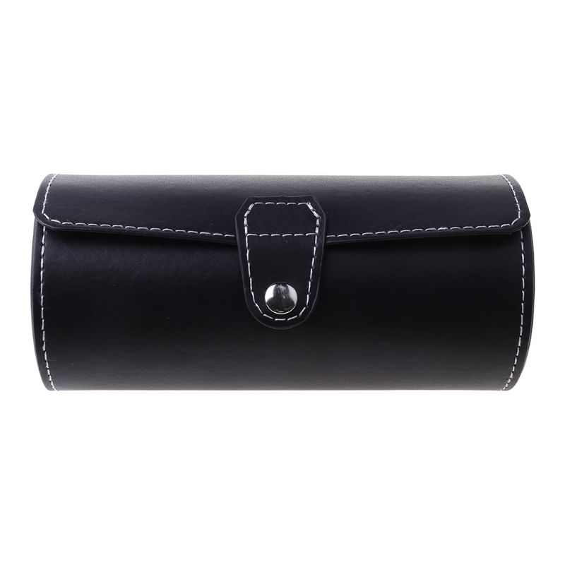 

Portable Durable Leather Barrel Style Carrying Case Travel Display Box Storage Bag for Watch Jewellery Holder Accessories