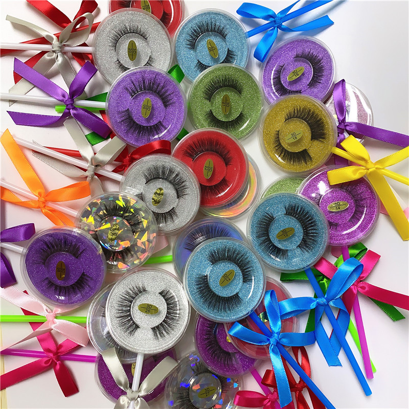 

Lollipop Box Top Quality 3d false eyelash 3D Mink eyelashes thick false eyelashes 26 style free shipping