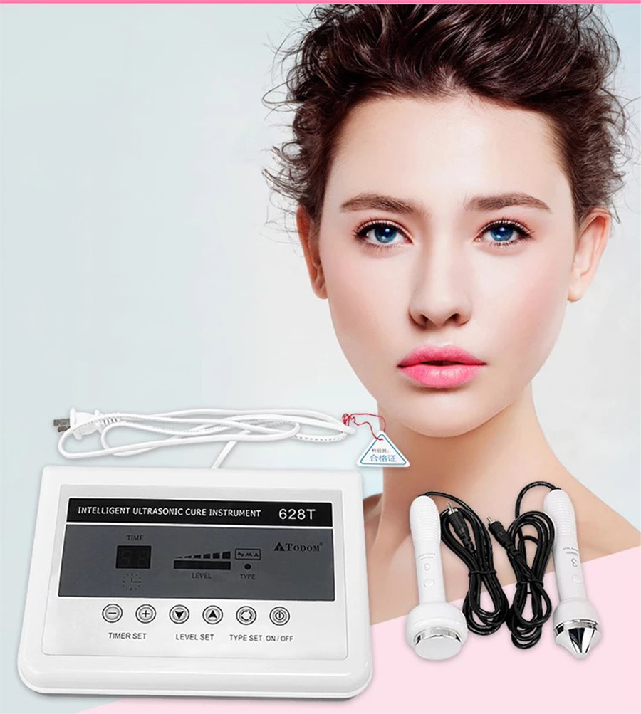 Intelligent Ultrasonic Cure Beauty Instrument 628T Skin Tightening Anti Wrinkle Massager Facial Machine-image-582832328