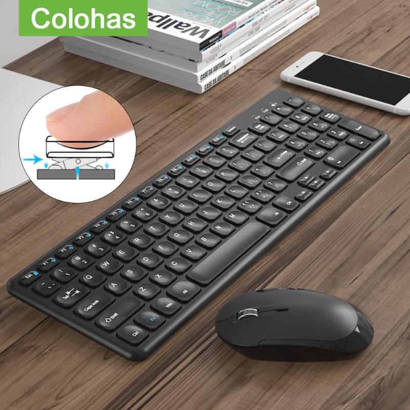 

2.4G Wireless Keyboard Mouse Combo Protable Gaming Keyboard Slient Button Mini PC Gamer Kits for Laptop Pro Air