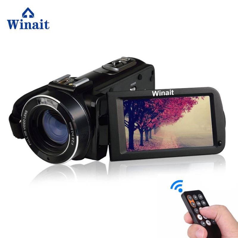 

Winait FULL HD 1080P wifi digital video camera/3.0'' touch display digital camcorder with hot shoe and macro lens free shipping, As pic
