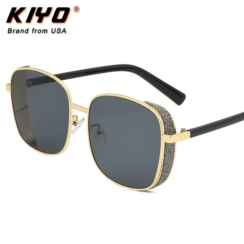 

KIYO Brand 2020 New Women Men Square Sunglasses Metal Fashion Sun Glasses High Quality UV400 Driving Eyewear 8958