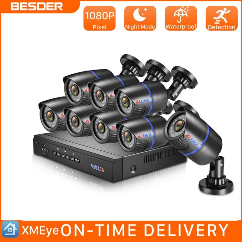 

BESDER 2MP NVR Network Video Recorder 8PCS Home Security Audio Record IP Camera Video Surveillance System Camera Kits