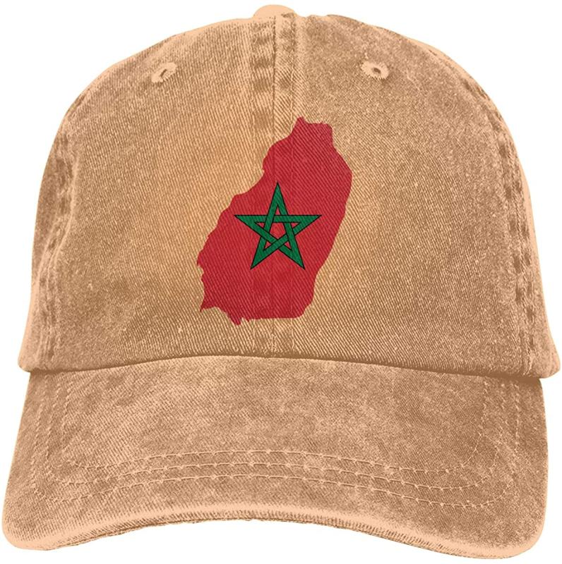 

Morocco Flag Map Unisex Soft Casquette Cap Vintage Adjustable Baseball Caps, Gray