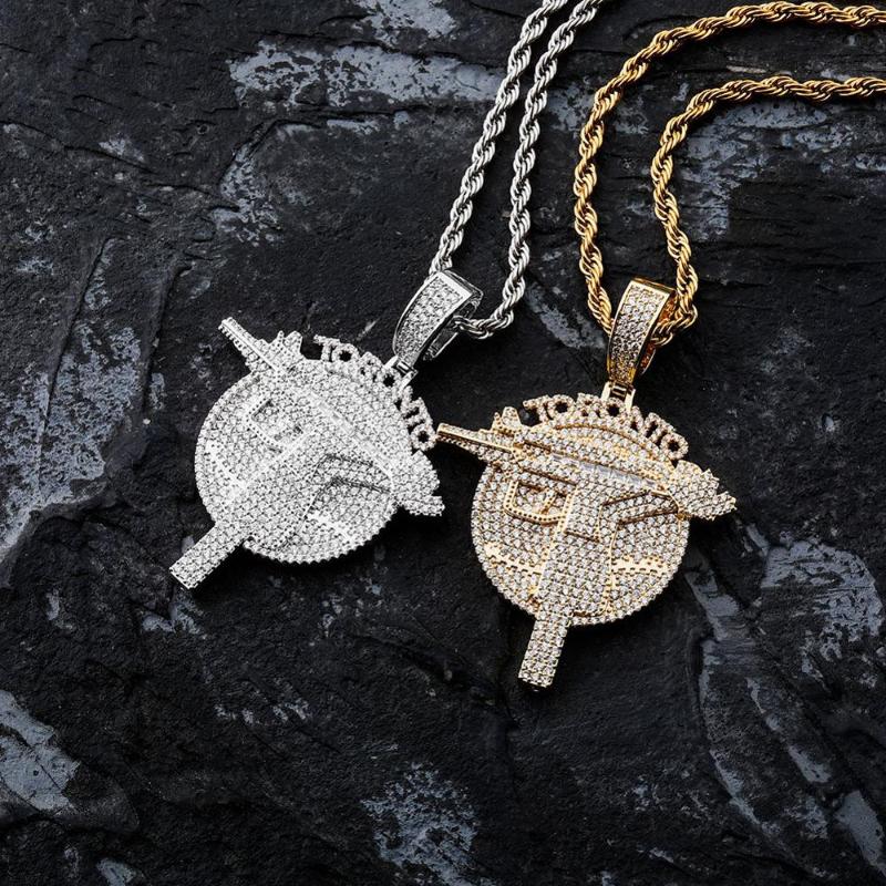 

Hip Hop CZ Zircon Paved Bling Iced Out Toronto Gun Pendants Necklace for Men Rapper Jewelry Drop Shipping