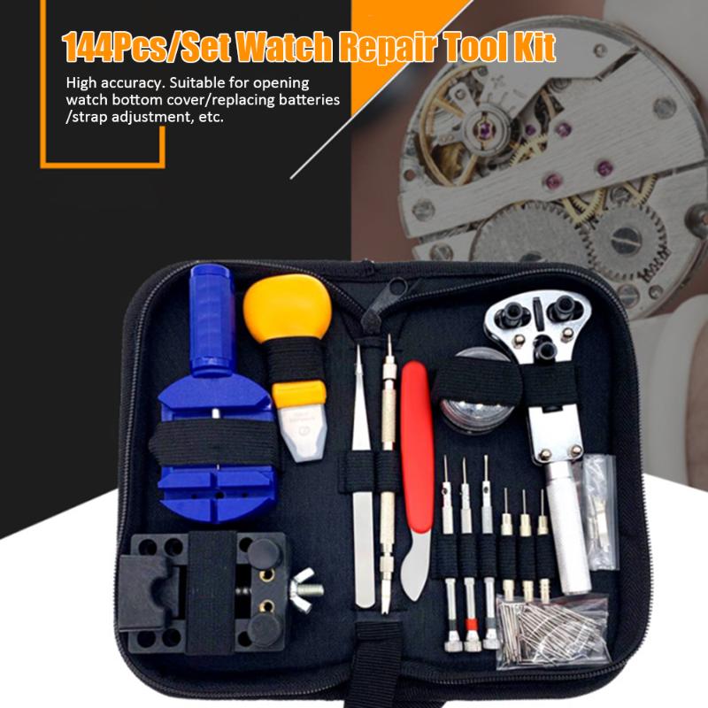 

144Pcs/Set Watch Repair Tool Kit Case Opener Remover Screwdriver Watchband Wristwatch Repairing Tools