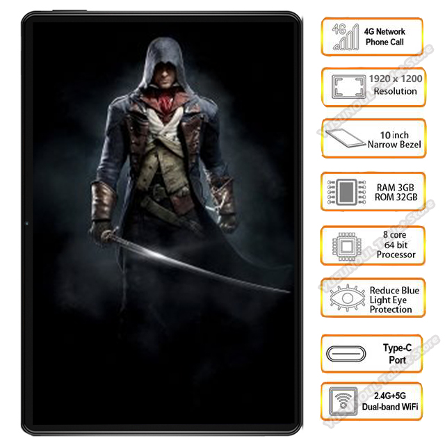 

sales Resolution 1920x1200 IPS 10 inch Octa Core TABLET Android 9.0 tablet pc 3GB RAM 32/64GB 8.0MP Cameras 4G LTE Phone, Black