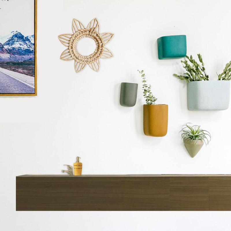 

Vintage Hand-woven Rattan Crafts Flower Frame Creative Photo Wall Hanging Frame Art DIY Vine Craft Wall Countertops Decoration