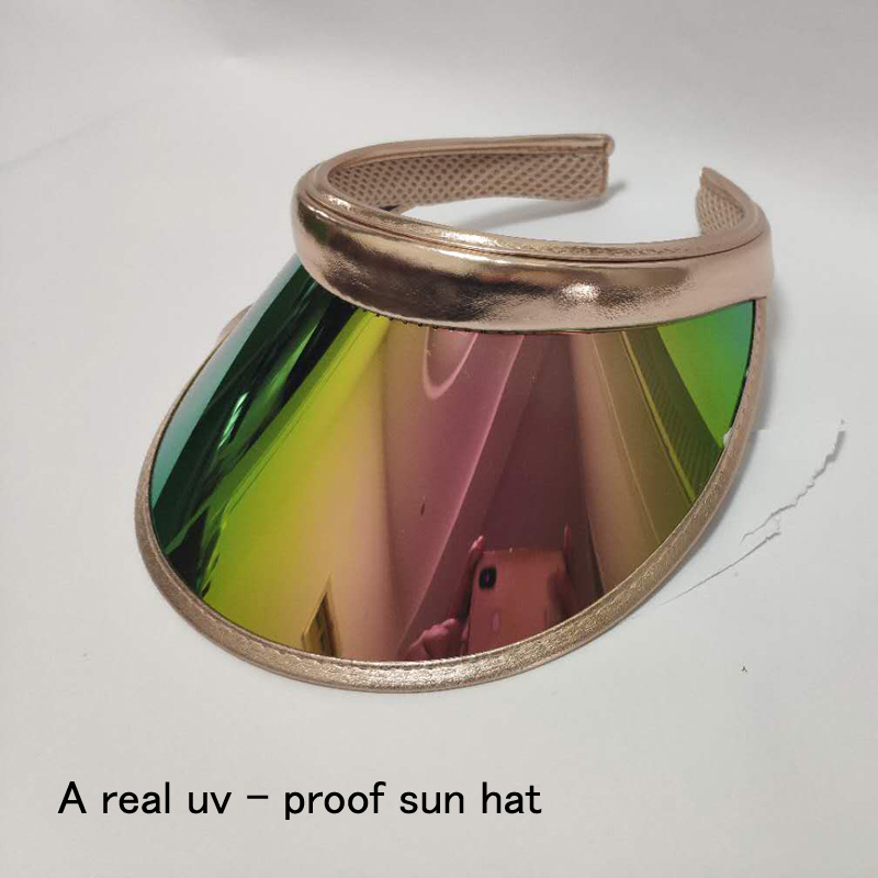 

2020 New Summer Women Men Sun Hat Candy Color Transparent Empty Top Plastic PVC ja Sunshade Hat Visor Caps Bicycle Sun